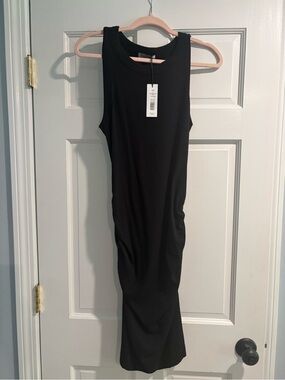 michael stars ruched racerback dress Michael Stars Racerback Ruched Side Midi Bodycon Dress Purple xsmall